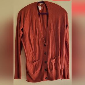 Burnt orange cardigan with buttons